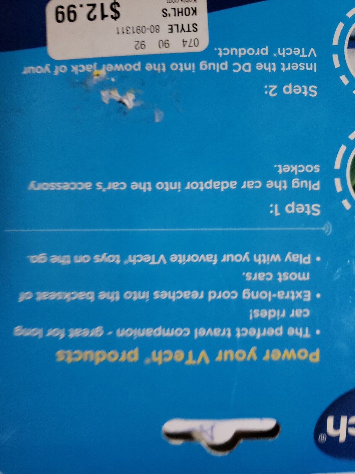 NIB VTech Car Charging Charger Adapter Adaptor -  White NEW - Fresh Stock Dated February 2026