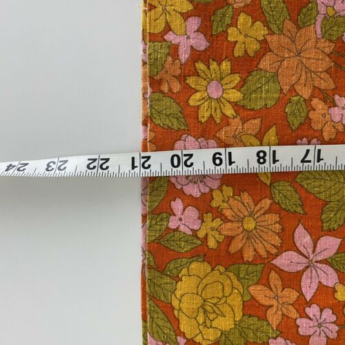 Vintage Four Corners 60s 70s Skirt Orange Floral Print Linen Mod Hippie A-Line - Fresh Stock Dated February 2026