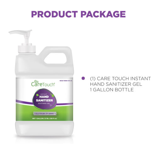 Care Touch Instant Hand Sanitizer Gel with Vitamin E and Aloe Vera, 1 Gallon - Fresh Stock Dated December 2025