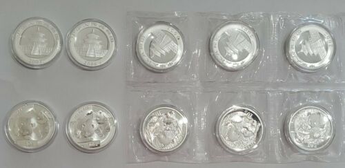 10 Silver 1 Oz. Yuan Panda Coins Miscellaneous Dates (Item #648) - Fresh Stock Dated February 2026