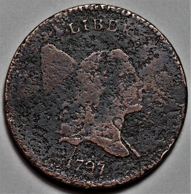 1797 Liberty Cap Half Cent - 1 Above 1 - US 1/2c Copper Penny Coin - L20 - Fresh Stock Dated February 2026