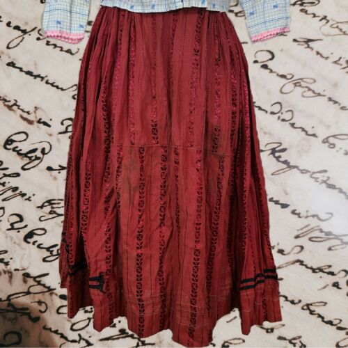 Incredible antique deep red Edwardian 1908 skirt! - Fresh Stock Dated December 2025