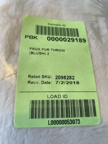 Pottery Barn Kids Faux Fur Throw Blanket~ Blush ~ Sample 60” X 45 - Fresh Stock Dated December 2025