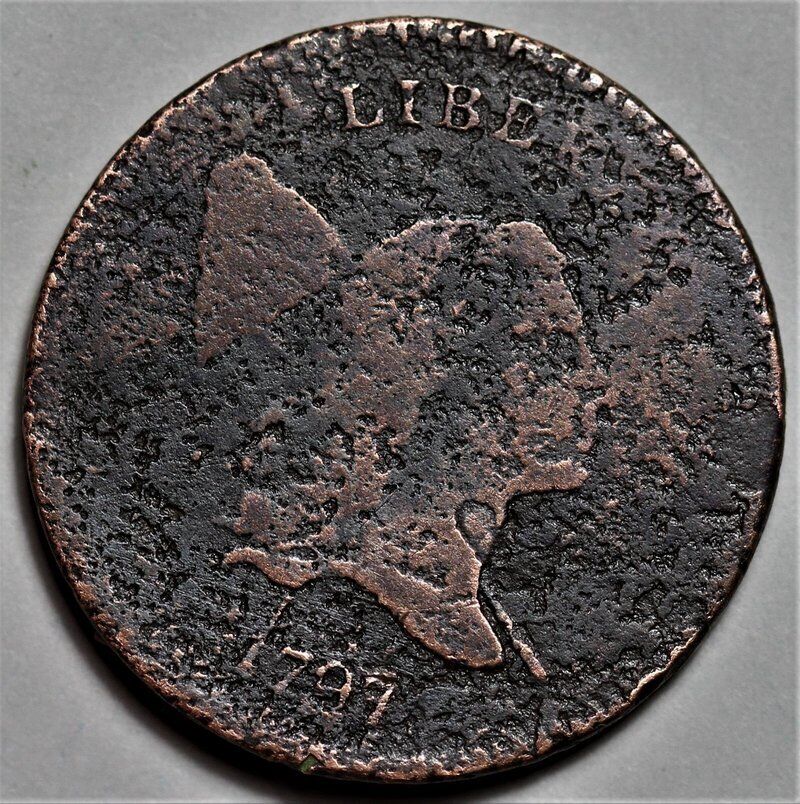 1797 Liberty Cap Half Cent - 1 Above 1 - US 1/2c Copper Penny Coin - L20 - Fresh Stock Dated February 2026