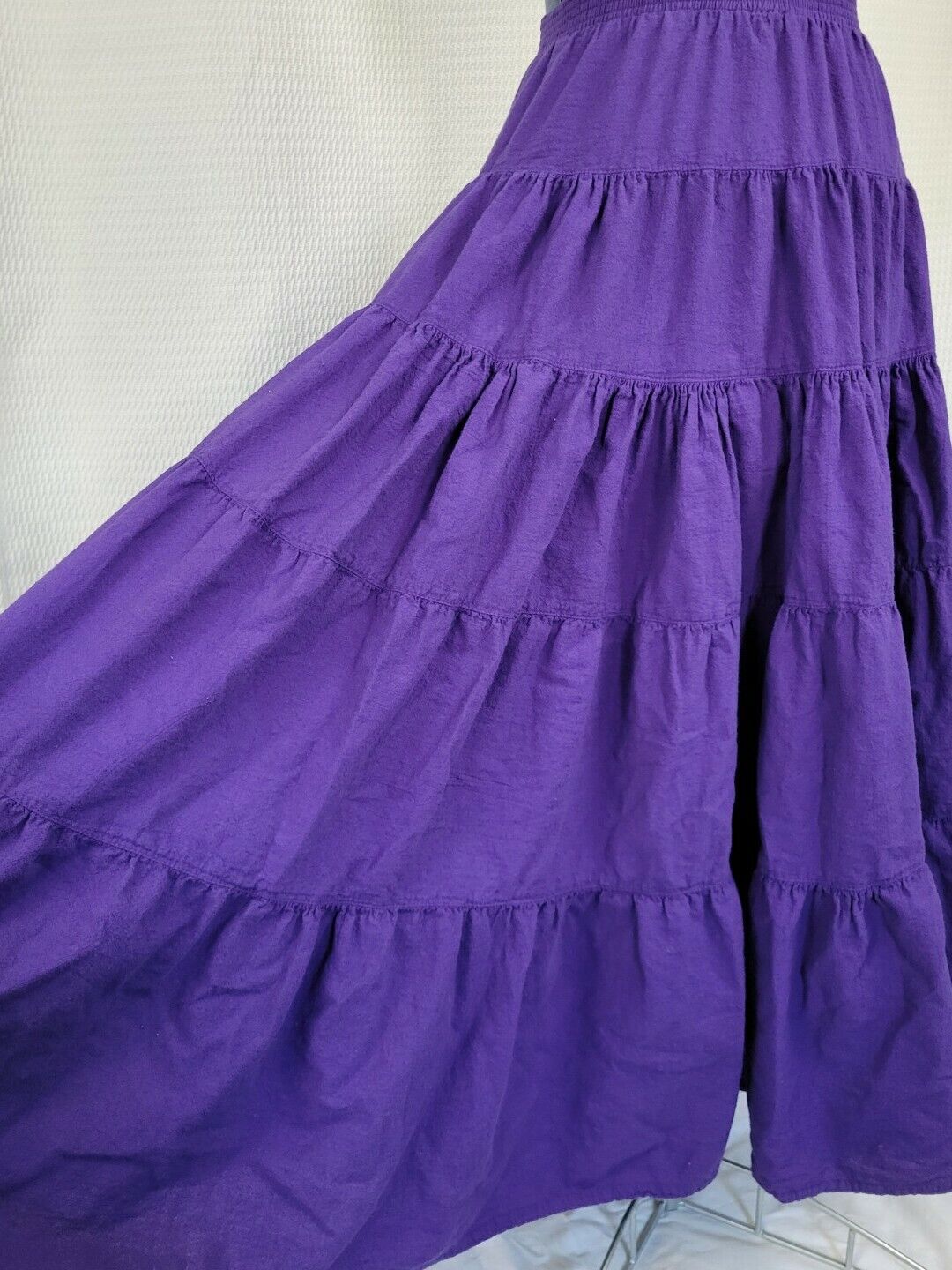 Vintage Purple Tiered Ruffled Cotton Skirt by Color Me Cotton - Fresh Stock Dated March 2026