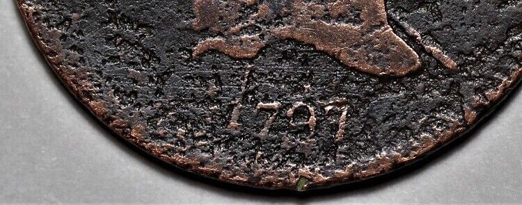 1797 Liberty Cap Half Cent - 1 Above 1 - US 1/2c Copper Penny Coin - L20 - Fresh Stock Dated February 2026