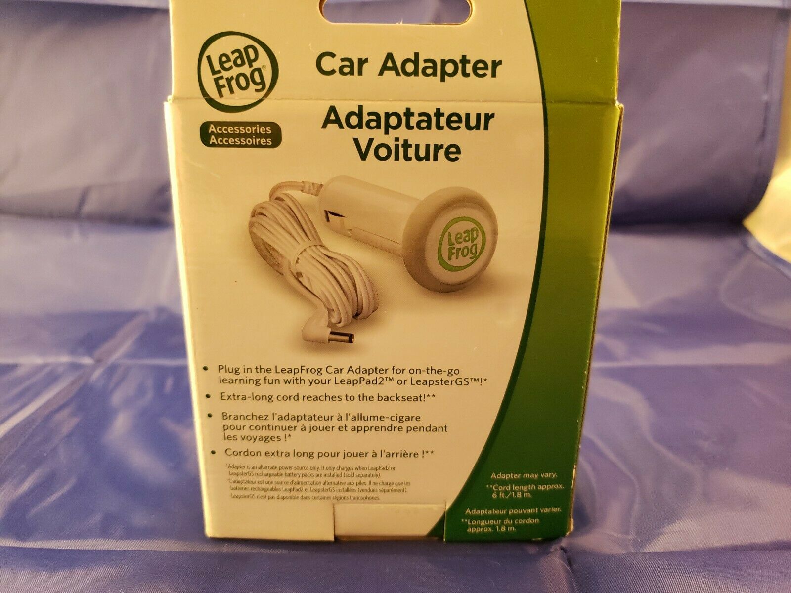LeapFrog Car Adapter LeapPad LeapPad2 LeapsterGS Explorer Charger Cable 6ft Cord - Fresh Stock Dated February 2026