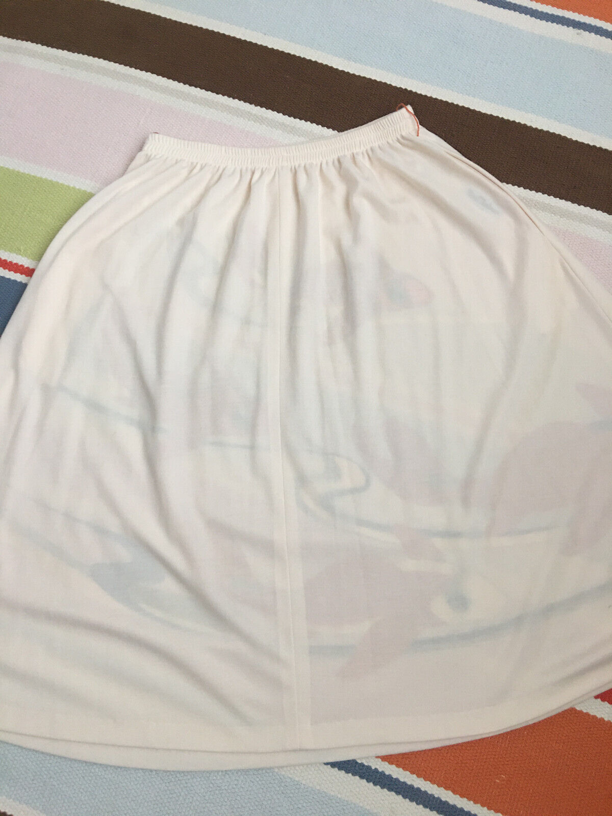 Vintage Sz S/M MISS SHAHEEN Hawaiian Koi Fish Art Pull On Cream Signature Skirt - Fresh Stock Dated March 2026