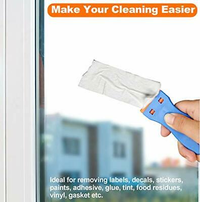 2 Pcs Plastic Razor Blade Scraper Tool with 60PCS Plastic Blades for Stickers - Fresh Stock Dated February 2026