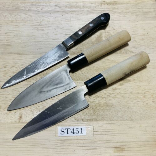 Damaged Lot of three Japanese Chef's Kitchen Knives  From Japan ST451 - Fresh Stock Dated December 2025