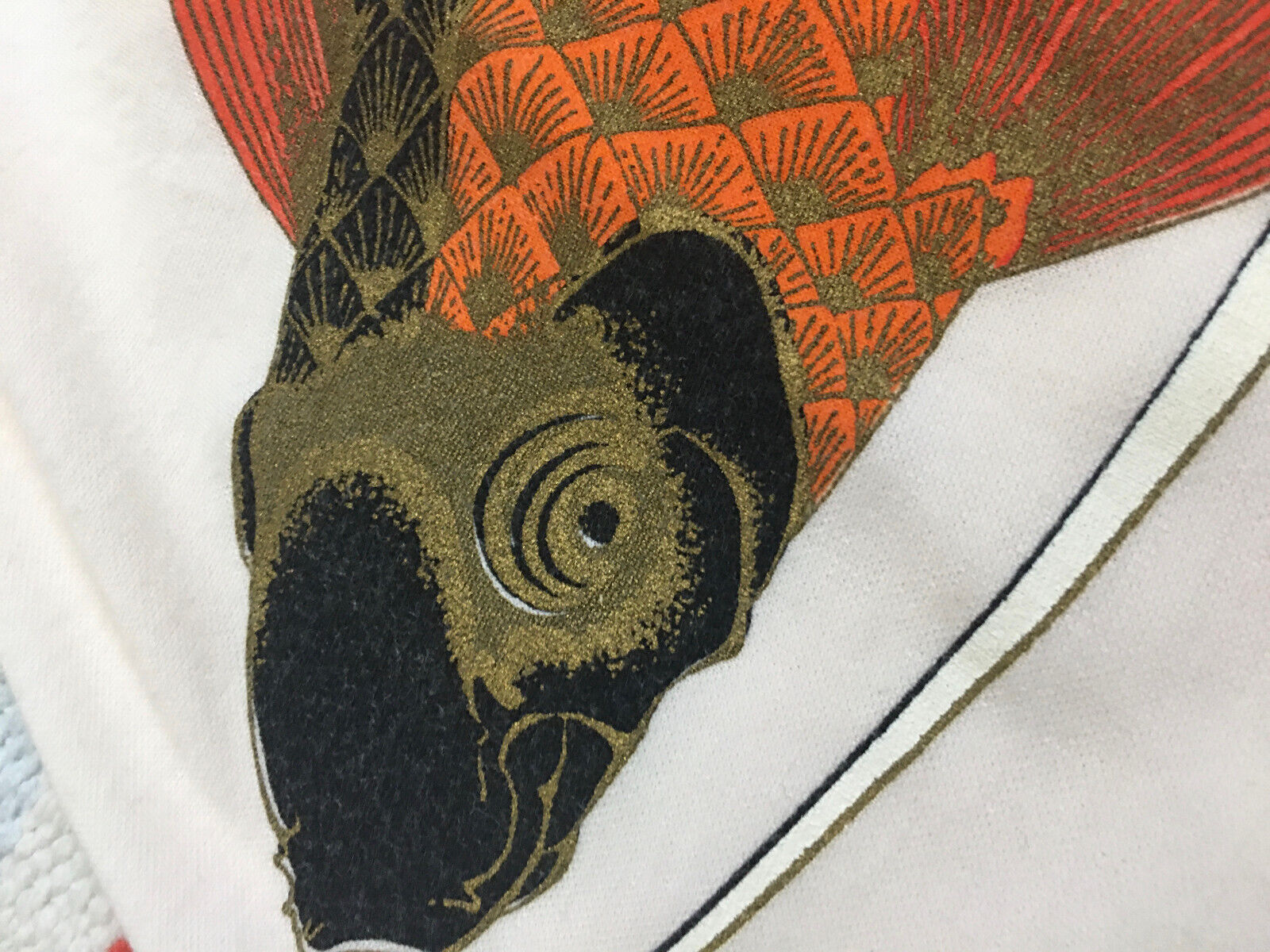 Vintage Sz S/M MISS SHAHEEN Hawaiian Koi Fish Art Pull On Cream Signature Skirt - Fresh Stock Dated March 2026