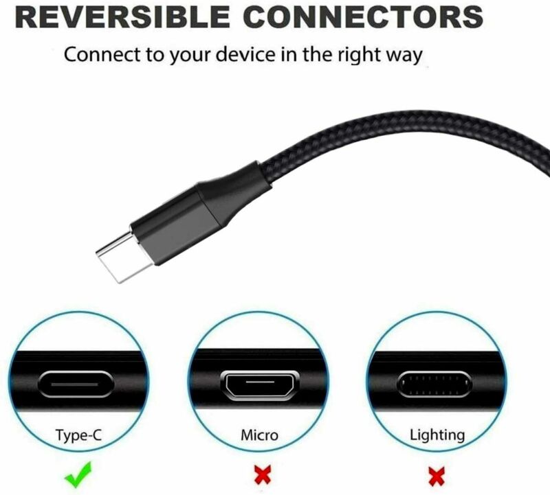 USB C Cable 3 Pack 6ft 5G Phone Charging Cord Braided Type C Charger... - Fresh Stock Dated February 2026