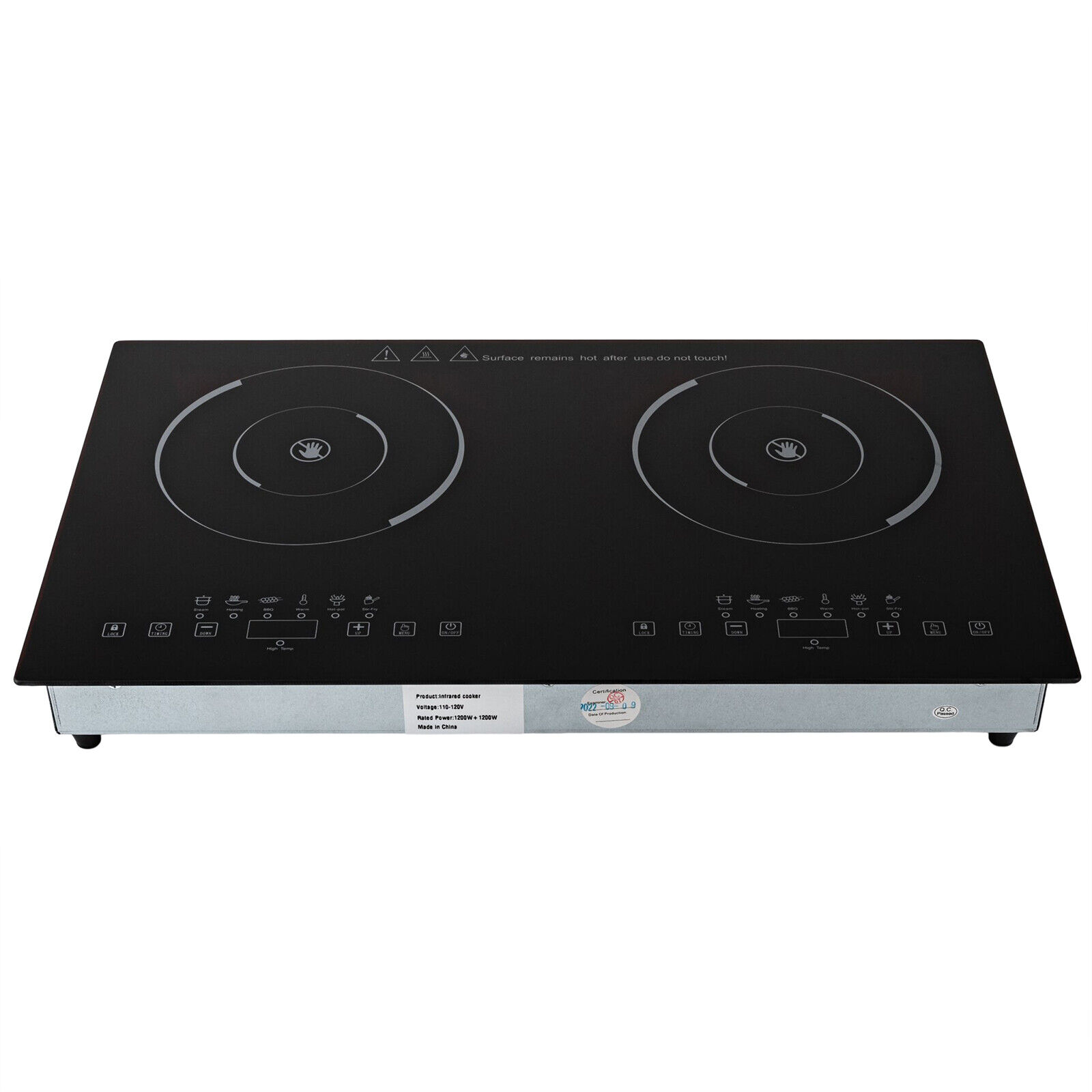 24inch Electric Cooktop 2*Burner 110V Electric Stove 1min-3H Timer Touch Control - Fresh Stock Dated February 2026
