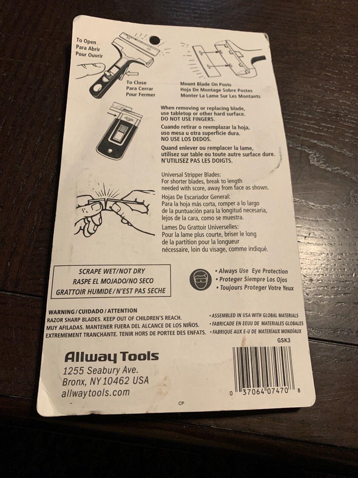 ALLWAY HOME GLASS & TILE SCRAPER GSK3 SET SOFT GRIP , NEW . - Fresh Stock Dated February 2026