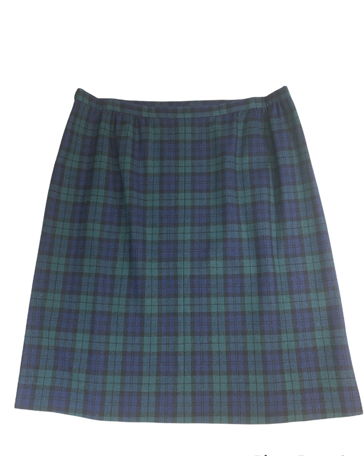 Vintage Pendleton Authentic Black Watch Tartan Blue Green Plaid Wool Skirt Sz 24 - Fresh Stock Dated March 2026