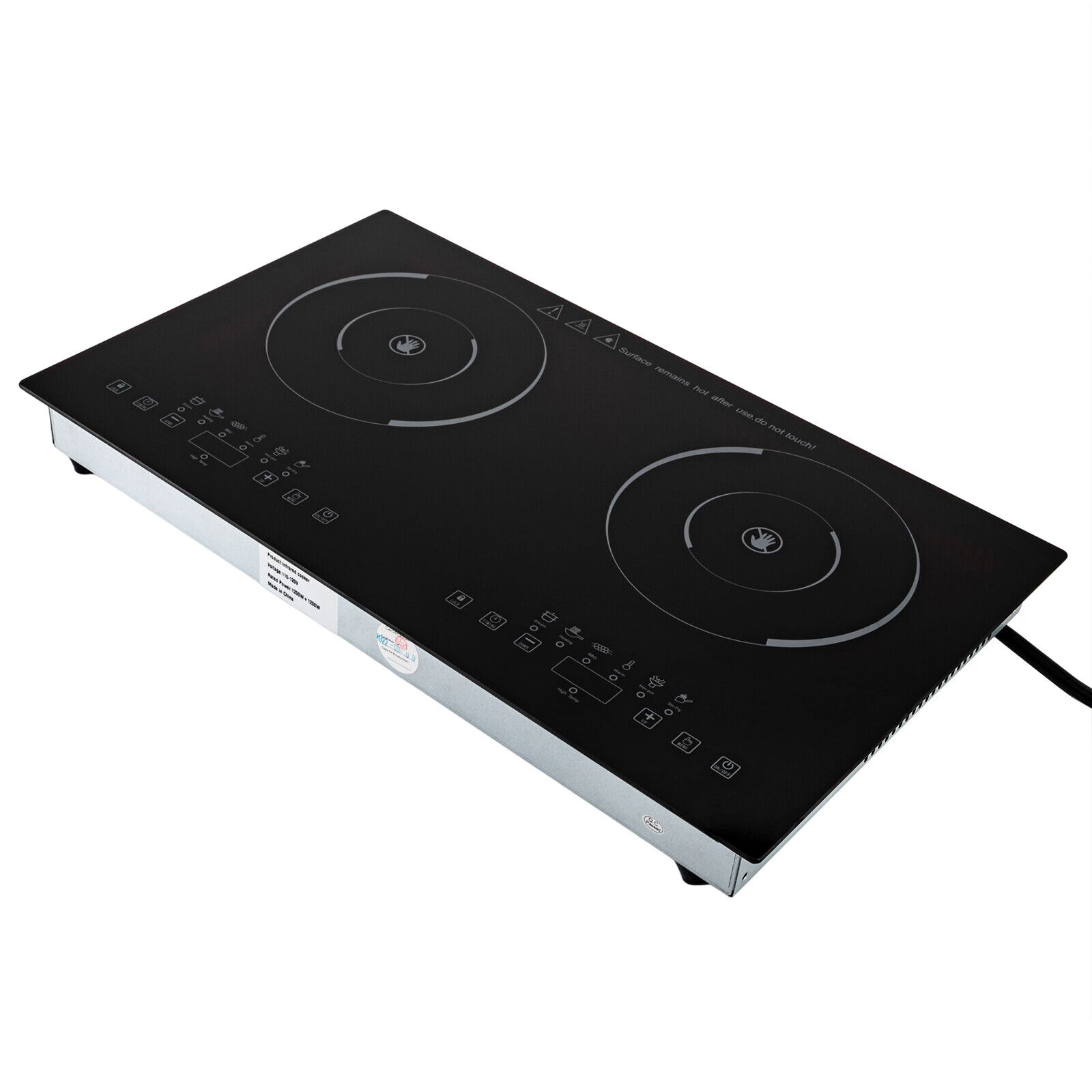 24inch Electric Cooktop 2*Burner 110V Electric Stove 1min-3H Timer Touch Control - Fresh Stock Dated February 2026