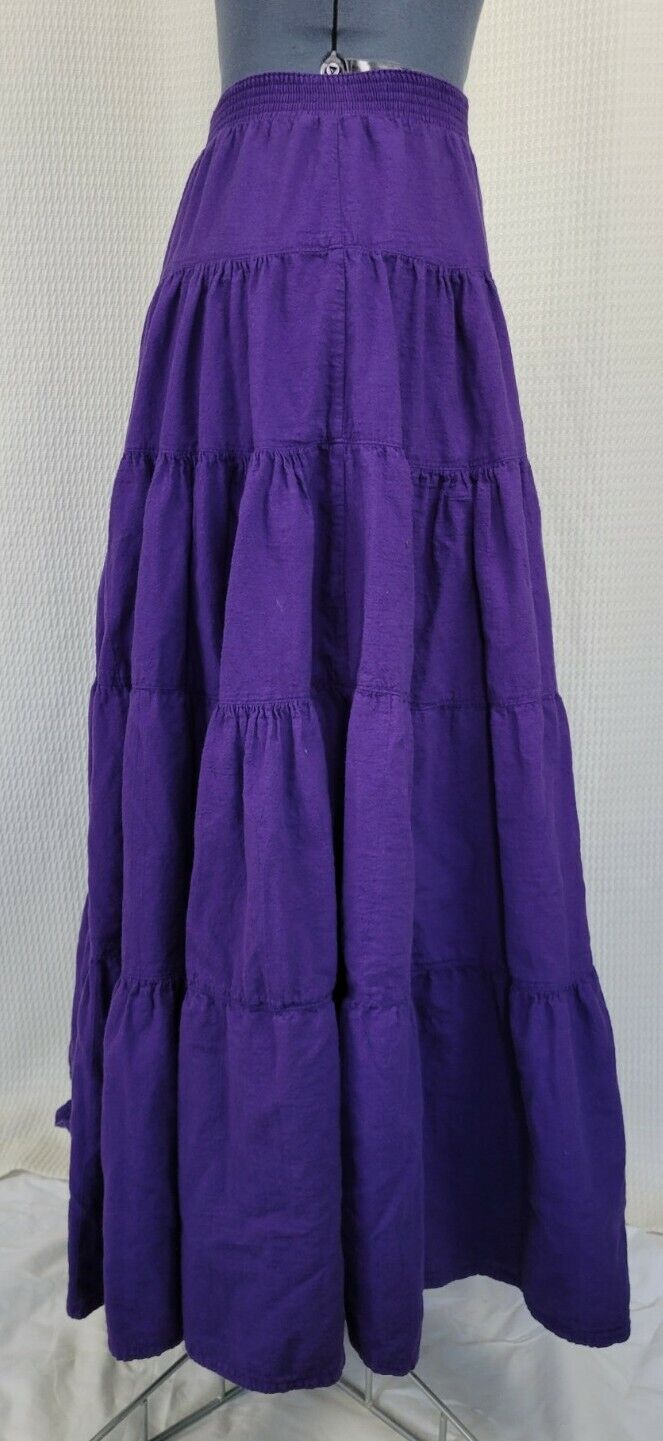 Vintage Purple Tiered Ruffled Cotton Skirt by Color Me Cotton - Fresh Stock Dated March 2026
