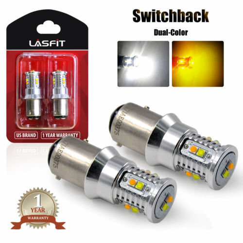 Lasfit 1157 2357A LED Bulbs for Motorcycle Front Turn Signal Light Switchback - Fresh Stock Dated February 2026