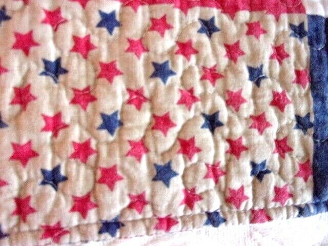 Red, Navy, Tan Texas Theme Patchwork Quilted Standard Pillow Shams--2 - Fresh Stock Dated February 2026