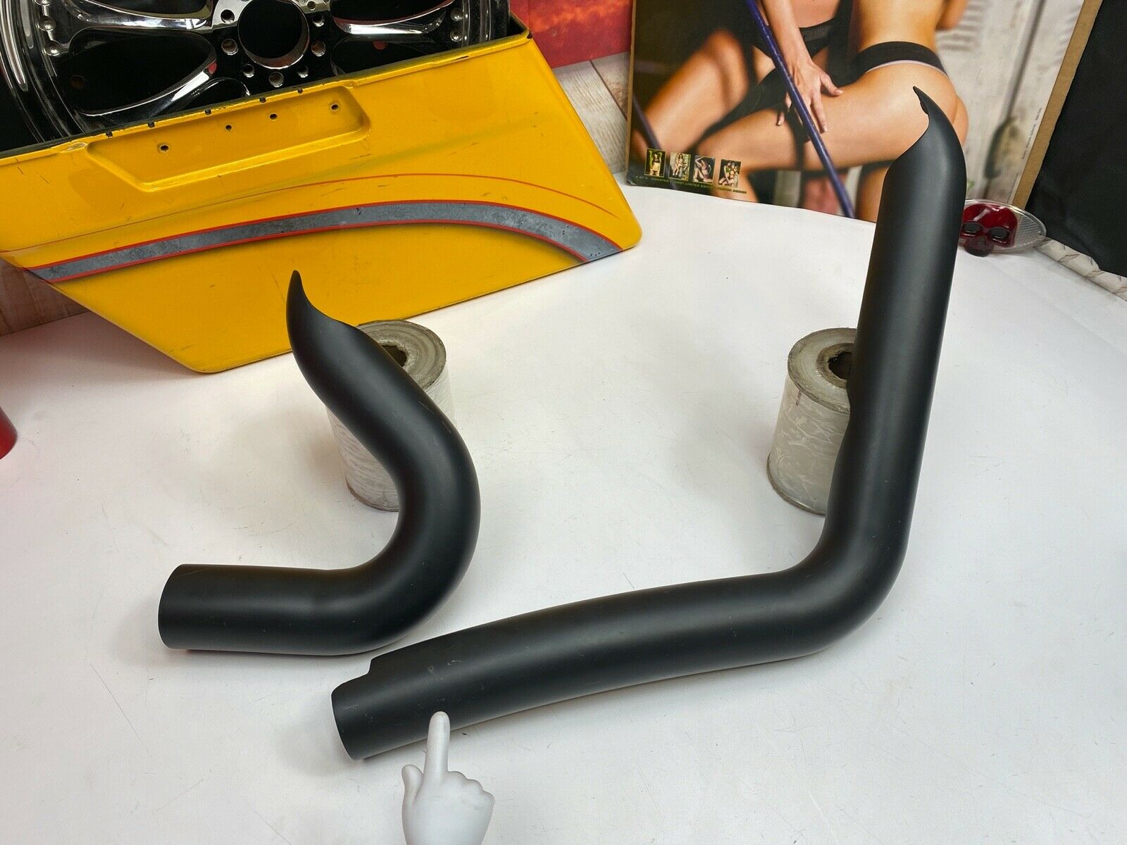 🔥07-17 Harley Softail Vance & Hines Big Radius 2 into 1 F&R Heat Shield Black🔥 - Fresh Stock Dated February 2026