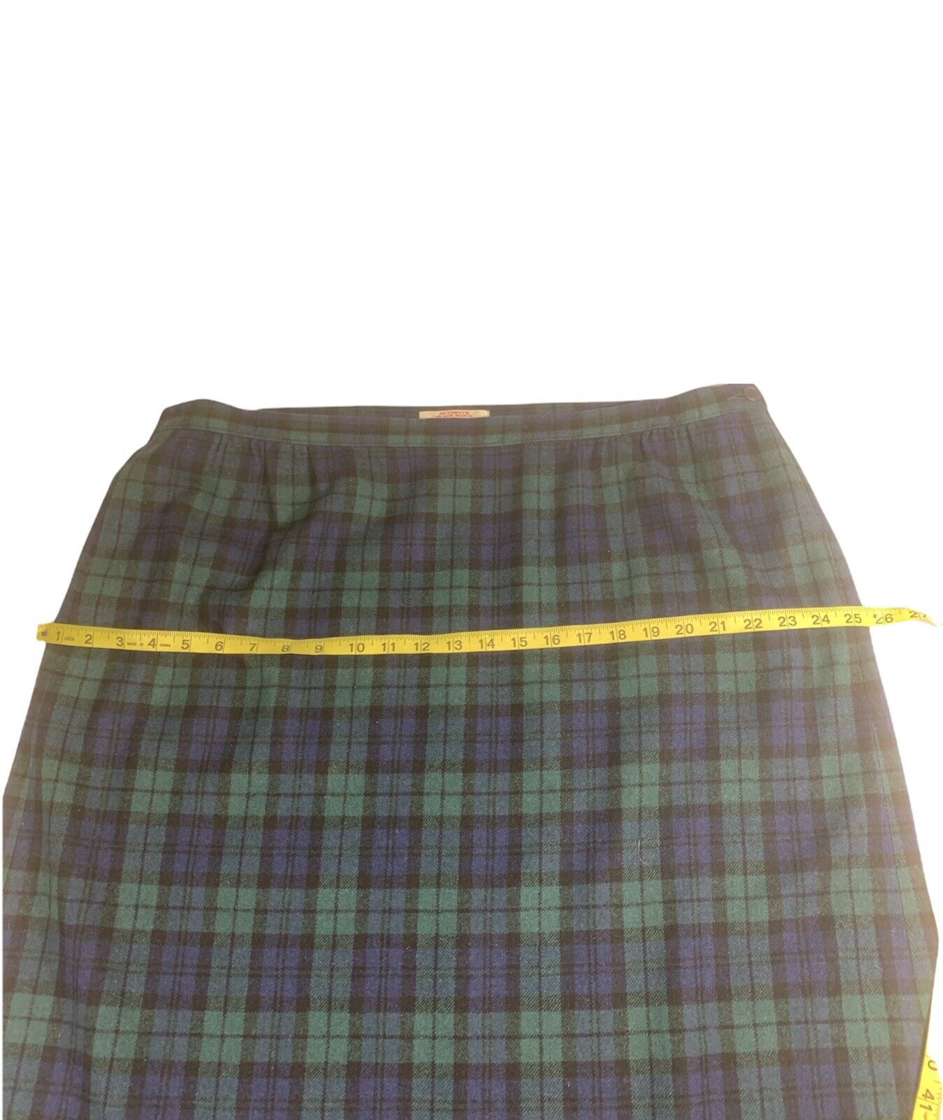 Vintage Pendleton Authentic Black Watch Tartan Blue Green Plaid Wool Skirt Sz 24 - Fresh Stock Dated March 2026