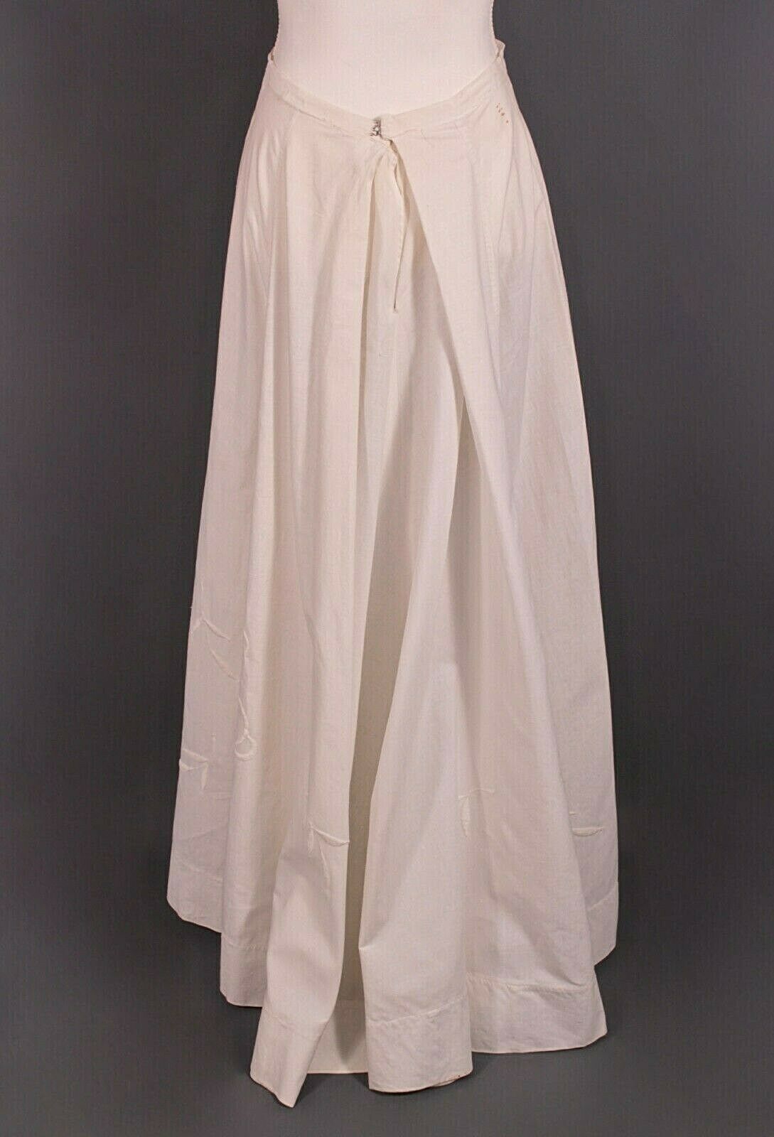VTG Women's Antique Edwardian Early 1900s White Cotton Skirt W Embroidery Sz M - Fresh Stock Dated February 2026