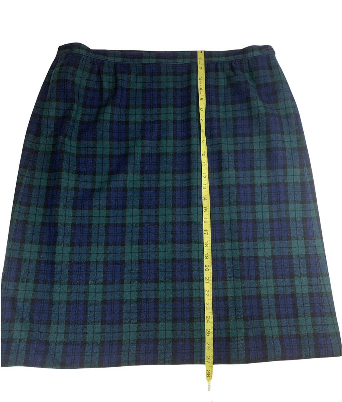 Vintage Pendleton Authentic Black Watch Tartan Blue Green Plaid Wool Skirt Sz 24 - Fresh Stock Dated March 2026