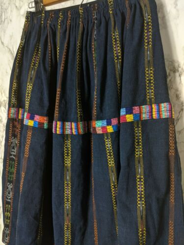 S Vintage 50s Hand Loomed Skirt Woven Embroidered Guatemalan Pin Up 50s Boho - Fresh Stock Dated March 2026
