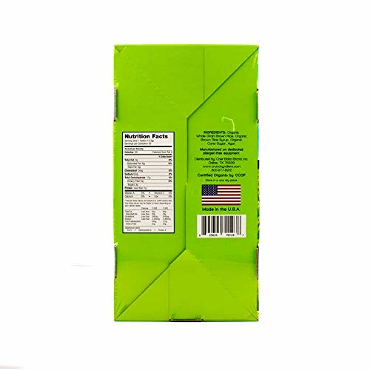 Crunchy Rice Rollers Organic Brown Rice 16 Count of 0.9 oz Packs 14.4 Ounce - Fresh Stock Dated December 2025