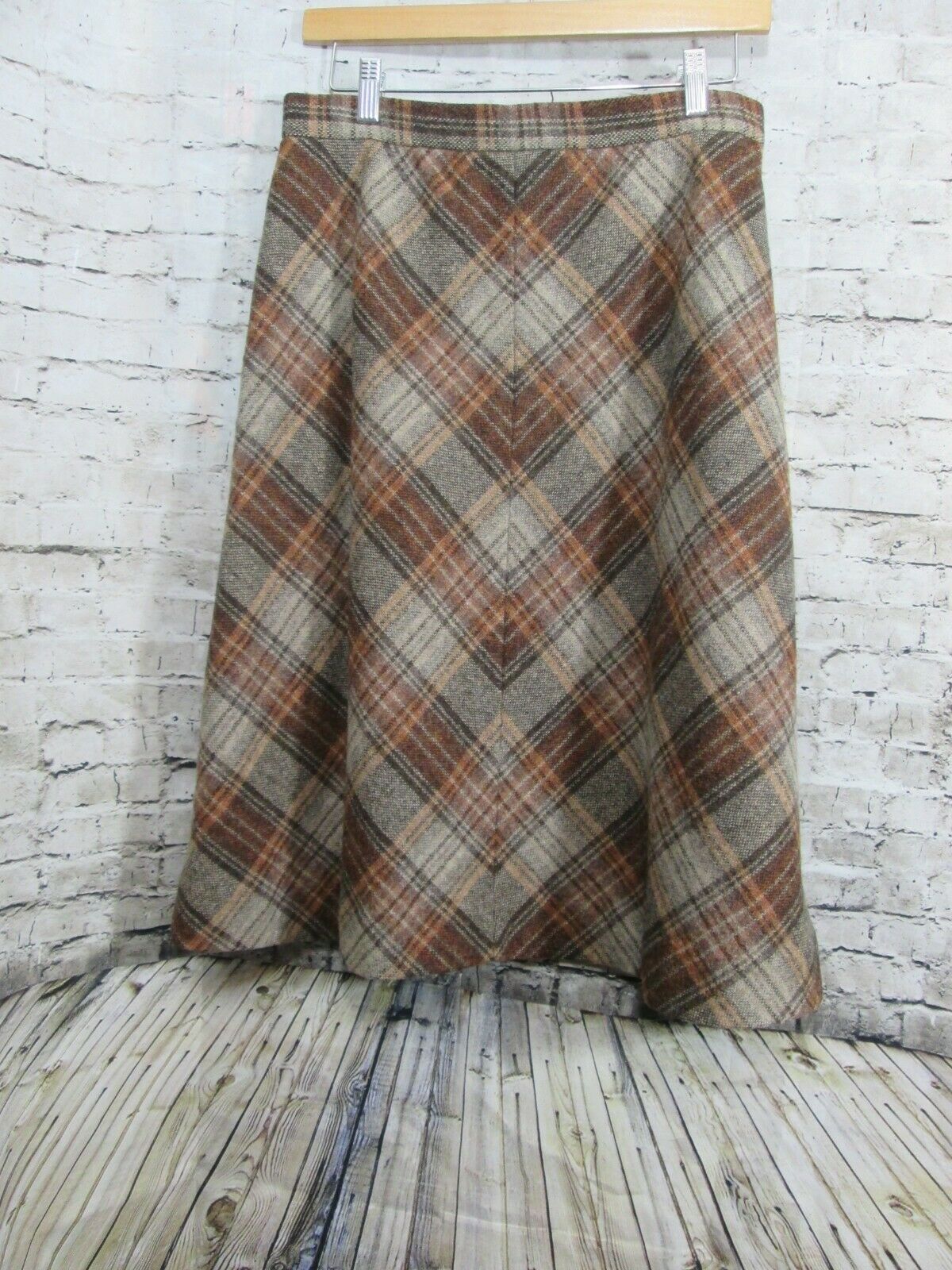 Adolph Schuman for Lilli Ann Vintage Wool Plaid Skirt Women A-Line 30