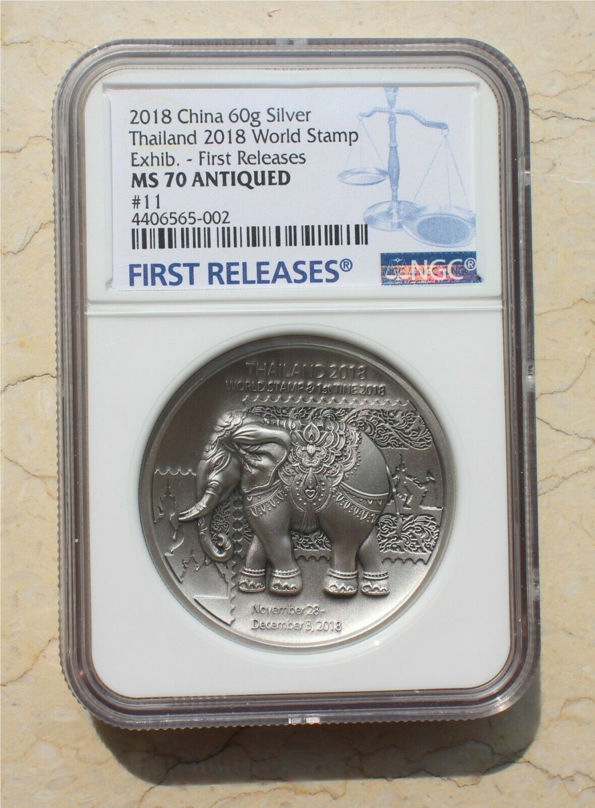 3 Pcs of NGC 70 2018 China Silver 60g Medals - Thailand World Stamp Exhibition - Fresh Stock Dated February 2026