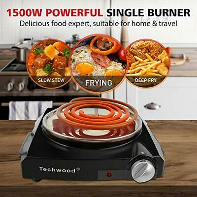 1100W Portable Electric Coil Hot Plate Single Burner for Cooking, Countertop - Fresh Stock Dated December 2025