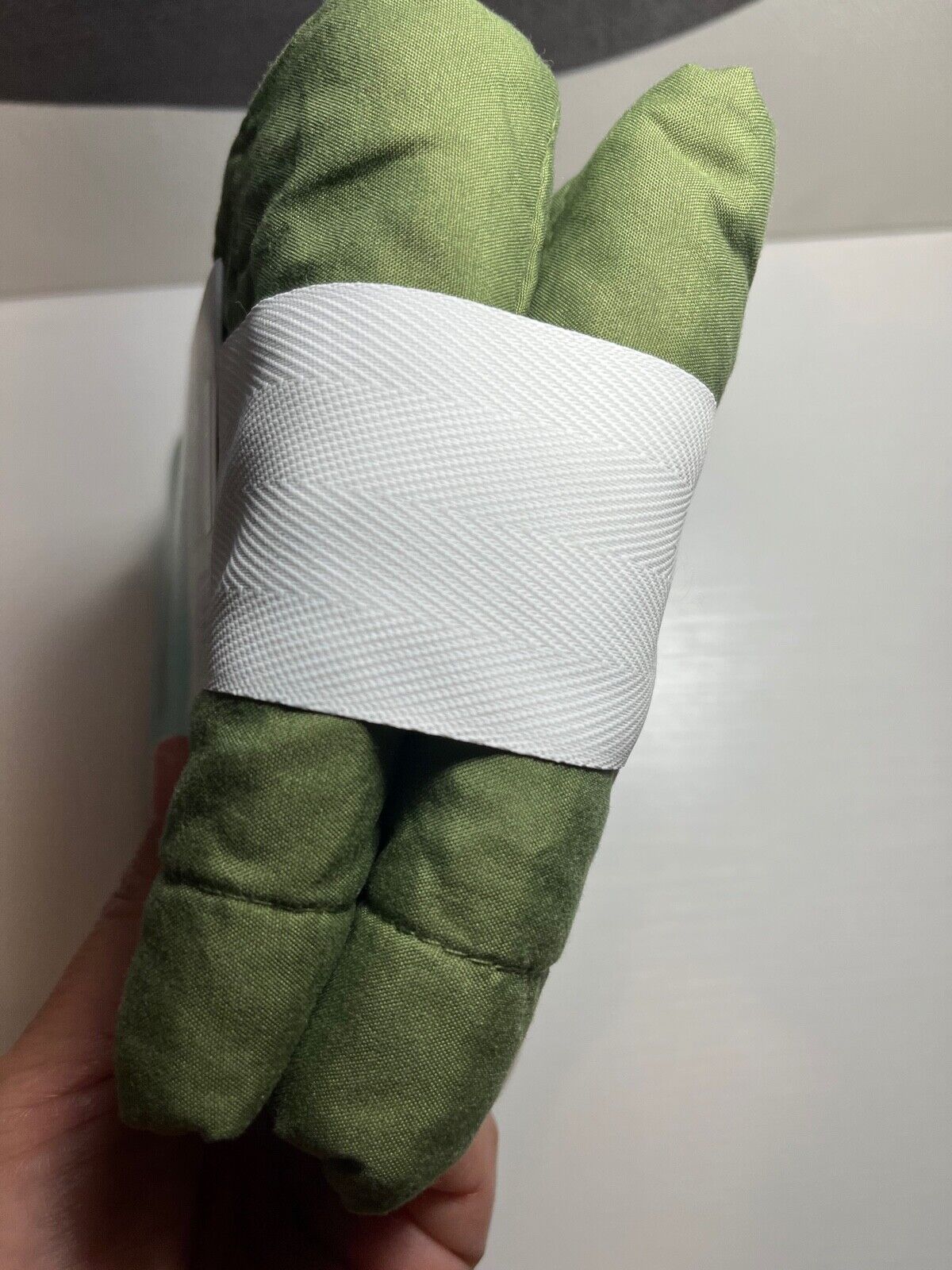 2pk Pillowfort Box Stitch Microfiber Shams, Olive Standard Size 26