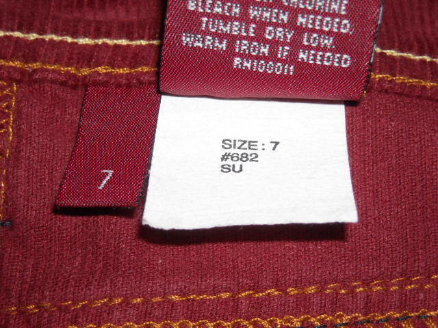 Vintage Bongo Dark Red Corduroy Low Rise Mini Skirt Junior Size 7 Zip 4 Pocket - Fresh Stock Dated March 2026