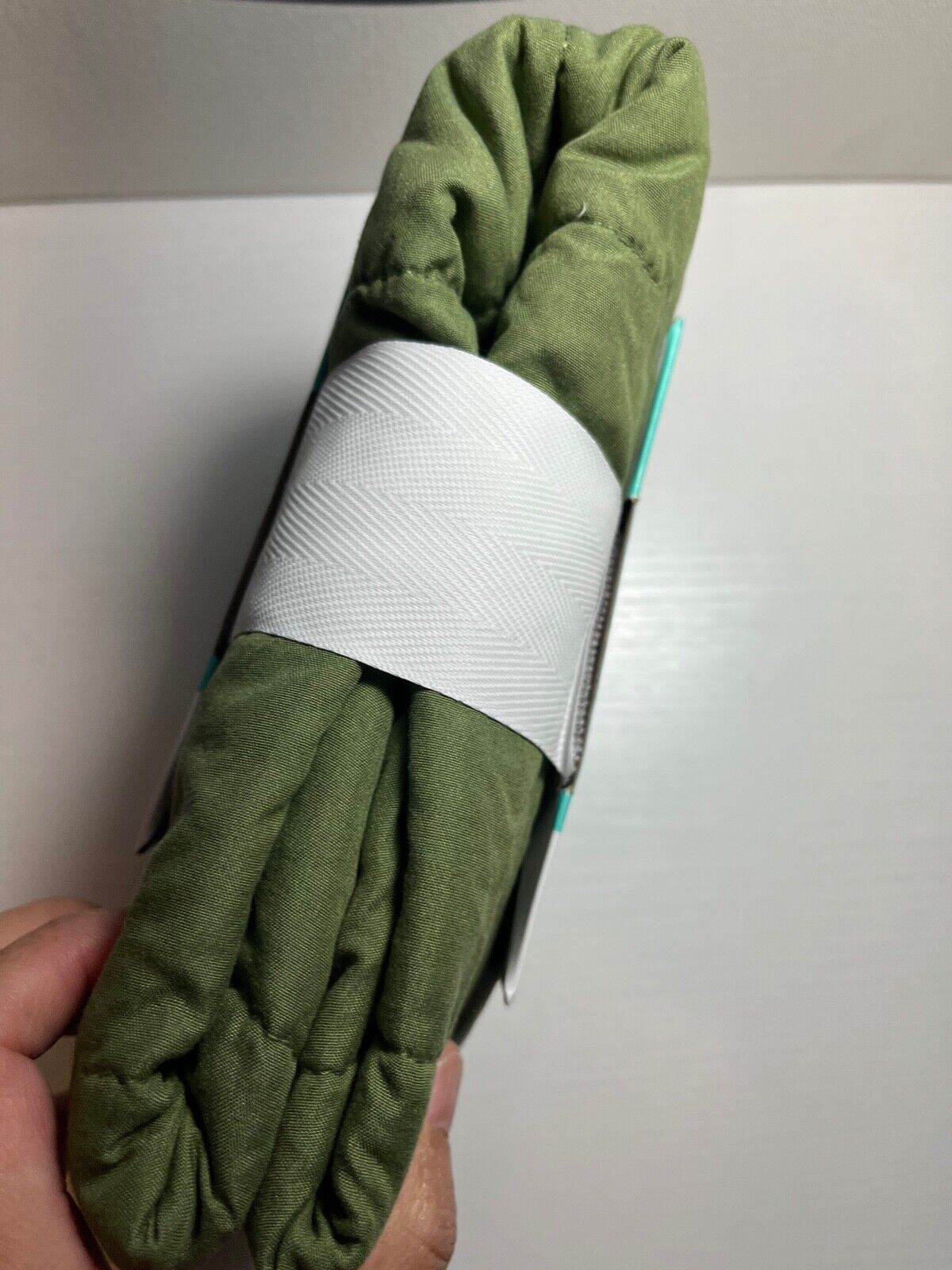 2pk Pillowfort Box Stitch Microfiber Shams, Olive Standard Size 26