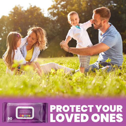 Care Touch Hand Sanitizing Wipes (2 Pouches) | 180 Antiseptic Wipes - Fresh Stock Dated February 2026