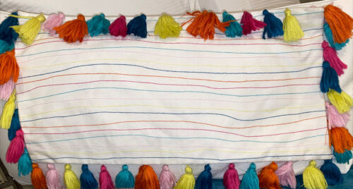 Pottery Barn PB Teen Lennon & Maisy Tassel Pop lumbar pillow cover, 12 x 24 - Fresh Stock Dated February 2026