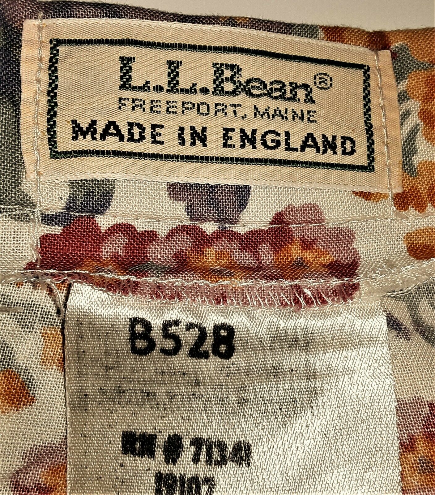 Vintage 1980s L.L.Bean Floral Cotton Skirt, Made in England, Sz 6 - Fresh Stock Dated February 2026