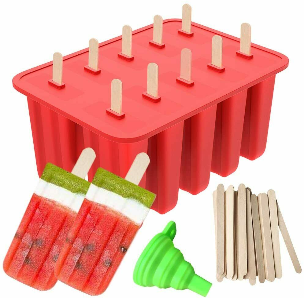 Popsicle Molds, Ouddy 10 Cavities Popsicle Maker Food Grade Silicone Popsicle Mo - Fresh Stock Dated December 2025