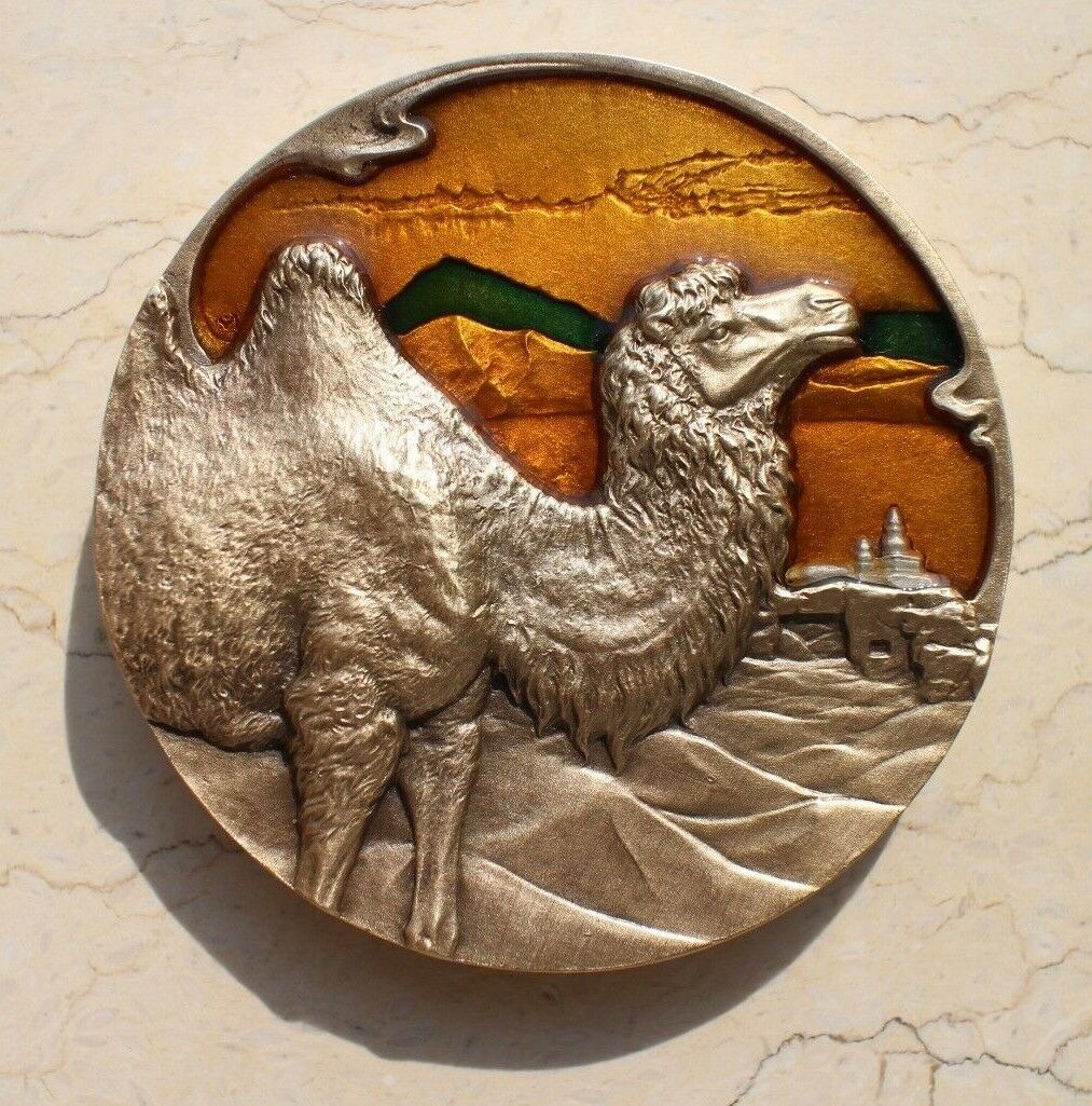 A Pair of China 76mm Enamel Medals (Brass and Copper) - Camel - 2019 Calendar - Fresh Stock Dated February 2026
