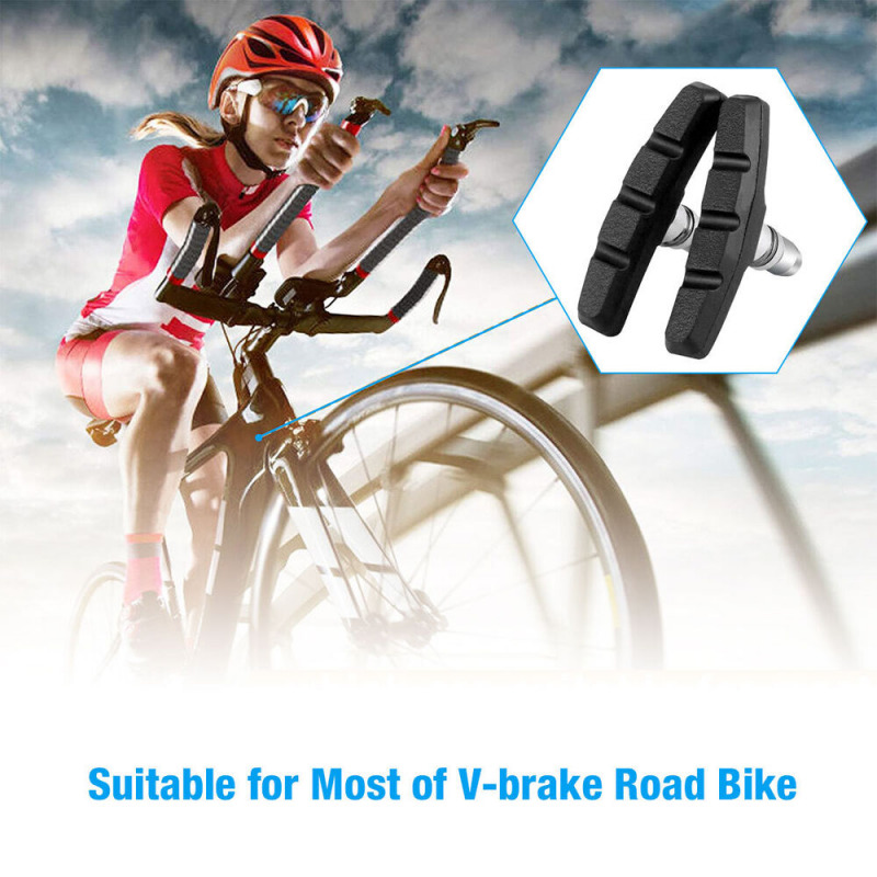 5 Pairs High Grade Bike V Brake Cycling Bicycle Pads 70Mm Shoes Pads Black - Fresh Stock Dated March 2026