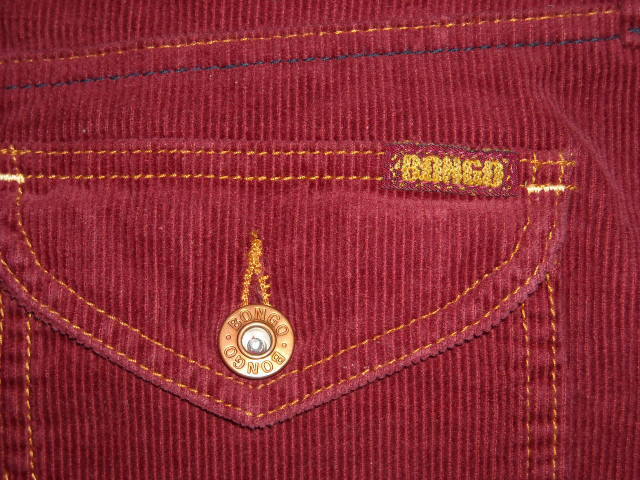 Vintage Bongo Dark Red Corduroy Low Rise Mini Skirt Junior Size 7 Zip 4 Pocket - Fresh Stock Dated March 2026