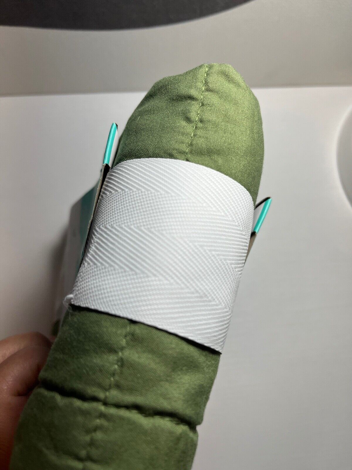 2pk Pillowfort Box Stitch Microfiber Shams, Olive Standard Size 26