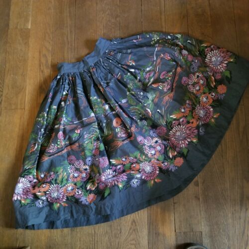 Vintage Novelty Gathered Skirt. 1950s. Japanese.  Geisha. Fuji.... - Fresh Stock Dated February 2026
