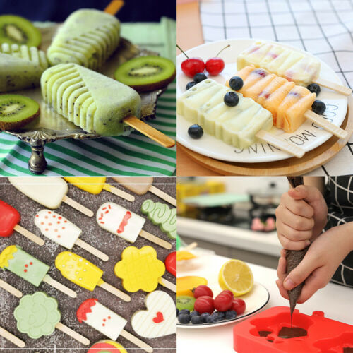 Silicone Ice Cream Mold Frozen Ice Lolly Maker Mould Tray  DIY Juice Popsicle - Fresh Stock Dated February 2026