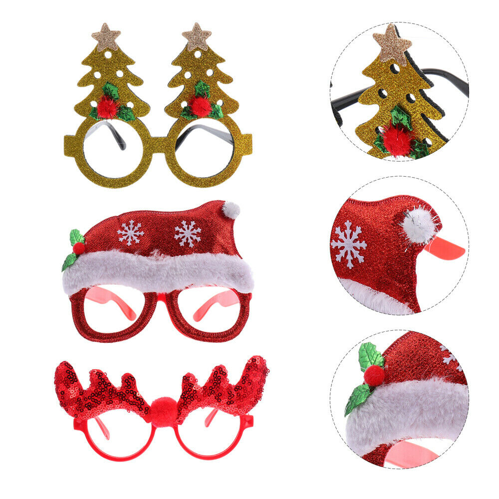 3Pcs Christmas Funny Creative Party Glasses Props Festival Decoration - Fresh Stock Dated February 2026