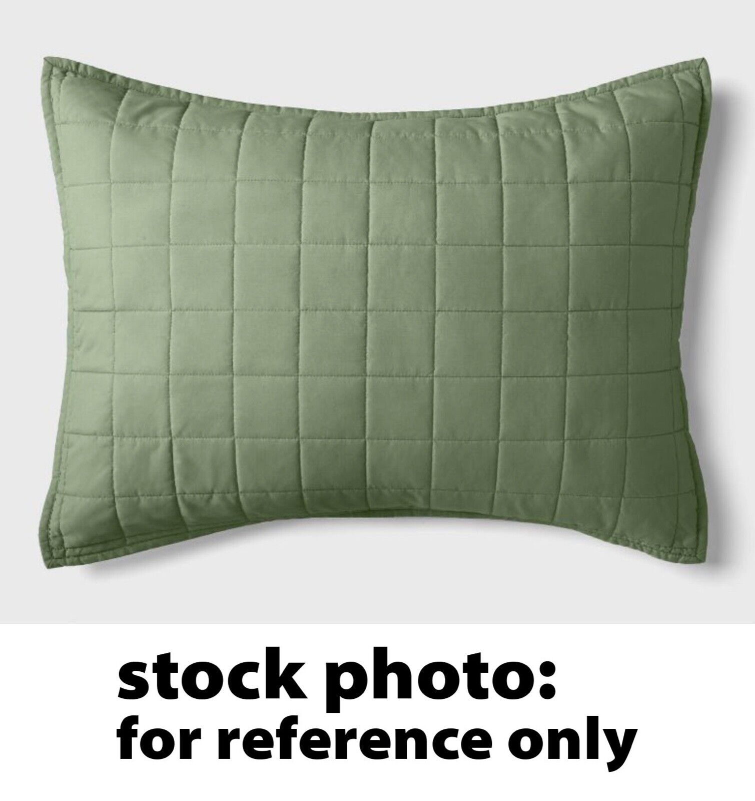 2pk Pillowfort Box Stitch Microfiber Shams, Olive Standard Size 26