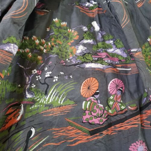 Vintage Novelty Gathered Skirt. 1950s. Japanese.  Geisha. Fuji.... - Fresh Stock Dated February 2026