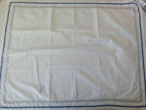 Pottery Barn Kids Standard Pillow Sham White Blue Ric Rac 100% Cotton - Fresh Stock Dated December 2025
