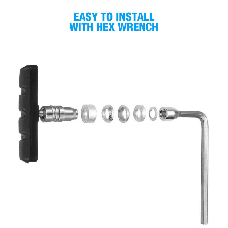 5 Pairs High Grade Bike V Brake Cycling Bicycle Pads 70Mm Shoes Pads Black - Fresh Stock Dated March 2026